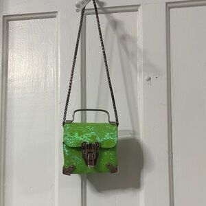 Vibrant Green Mini Bag with Chain Strap